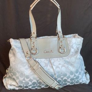 Coach Signature Baby Blue Sateen Ashley Satchel